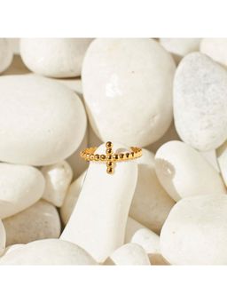 Salty - Gold Matrix Cross Ring
