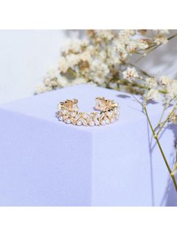 Salty - White Urban Gemstone Golden Ring