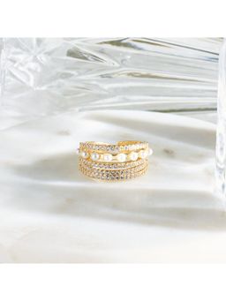 Salty - White Chunked Marvelous Gold Ring