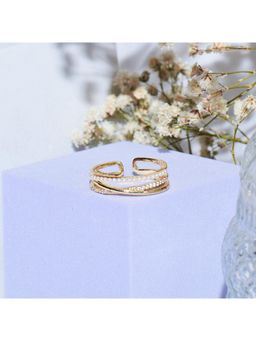 Salty - White Sparkling Symphony Golden Ring