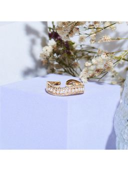 Salty - White Cosmic Pearl Golden Ring