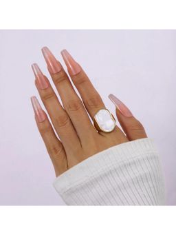 Salty - White Mother Of Pearl Enamel Ring