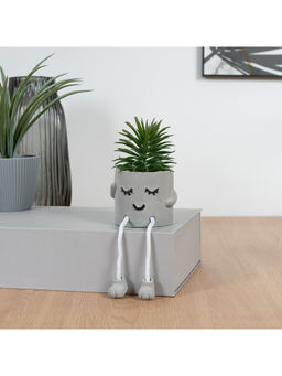 HomeTown - Smiling Man Bonsai Plant, White