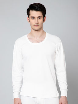 Cantabil - Men White Solid Thermal Top