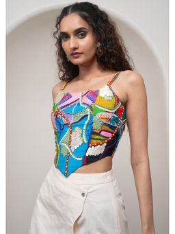 Advait - Blue Sorel Corset Top