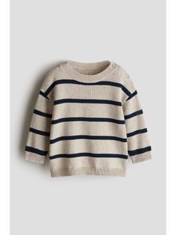 H&M - Boys Beige Jacquard-Knit Cotton Jumper