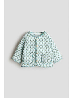 H&M - Girls Turquoise Quilted Patchwork-Print Jacket