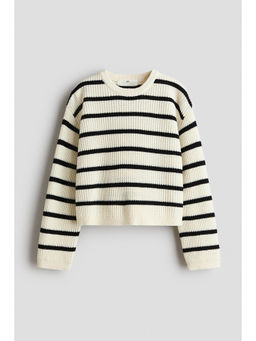 H&M - Girls White Rib-Knit Jumper