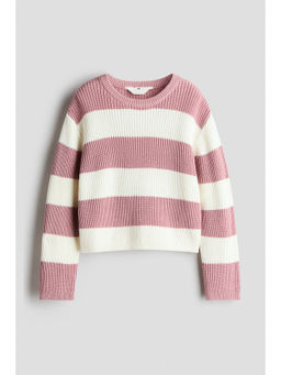 H&M - Girls Pink Rib-Knit Jumper