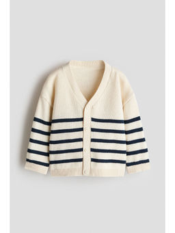 H&M - Boys White Cotton-Knit Cardigan