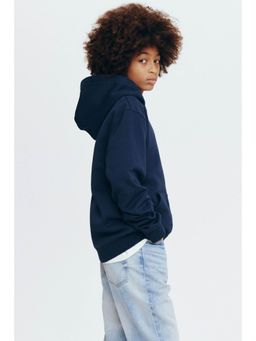 H&M - Boys Blue Brushed-Inside Hoodie