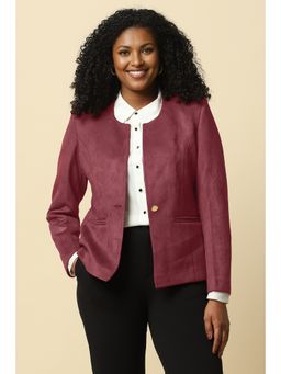 Allen Solly - Women Maroon Solid Formal Jacket