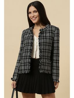 Allen Solly - Women Black Check Casual Jacket