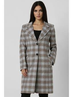 Van Heusen - Women Grey Check Casual Jacket