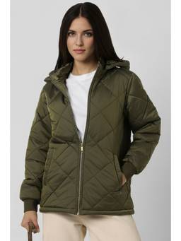 Van Heusen - Women Olive Solid Casual Jacket