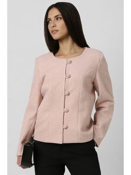 Van Heusen - Women Pink Textured Casual Jacket