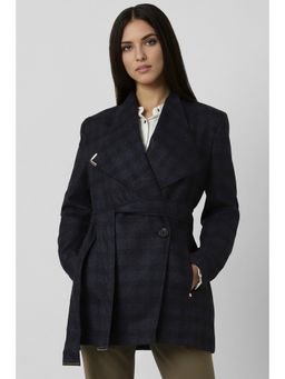 Van Heusen - Women Navy Blue Check Casual Jacket (Set of 2)