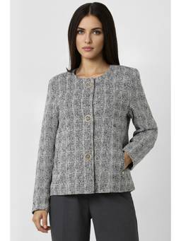 Van Heusen - Women Grey Print Casual Jacket