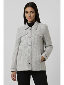 Van Heusen - Women Grey Print Casual Jacket