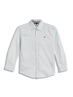 Tommy Hilfiger - Boys Printed Regular-Fit Cotton Shirt White