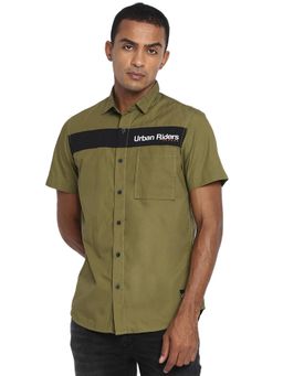 Lee - Men Olive Solid Slim Fit Shirt