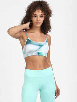 Reebok - Lux Skinny Bra - Aop Turquoise Solid/plain Training Bra