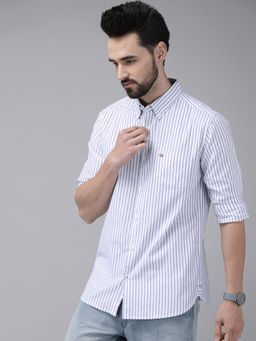 The Bear House - Men Striped Button-down Casual Shirt