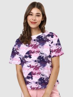 Bewakoof - Women's White All Over Printed Boyfriend T-shirt