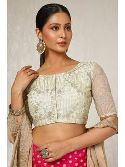 Soch - Womens Cream Net Embellished Blouse