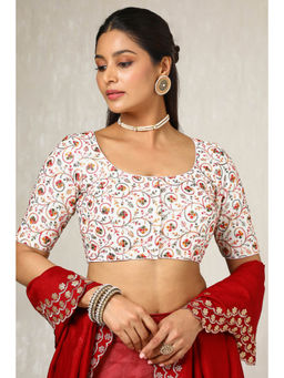 Soch - Womens Cream Georgette Embroidered Sequins Blouse