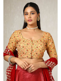 Soch - Womens Beige Georgette Embroidered Sequins Blouse