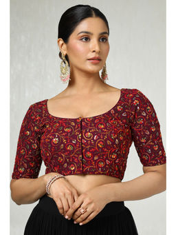 Soch - Womens Wine Georgette Embroidered Sequins Blouse