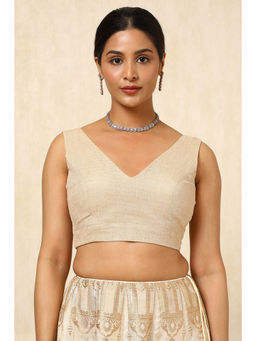 Soch - Womens Beige Jute Textured Blouse