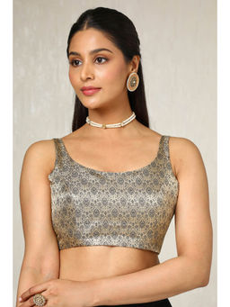 Soch - Womens Black Tussar Woven Design Blouse