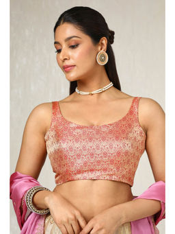 Soch - Womens Red Tussar Woven Design Blouse