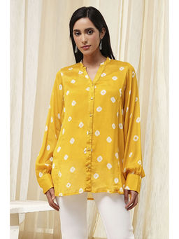 Biba - Women Yellow Straight Shirt with Inner (Set of 2)