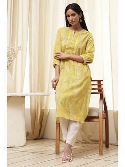 Biba - Women Yellow Straight Kurta