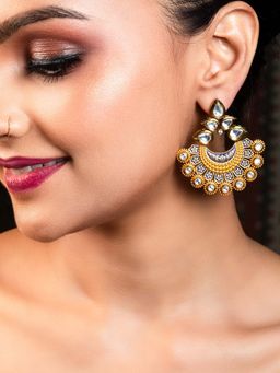 AG'S - Gold Plated Kundan Earring