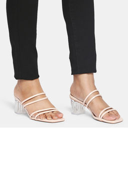 Twenty Dresses by Nykaa Fashion - Beige Square Toe Strappy Block Heels
