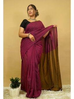 Isadora Life - Womens Colorblock Tassels Multi-Color Pre-Draped Saree With Unstitched Blouse