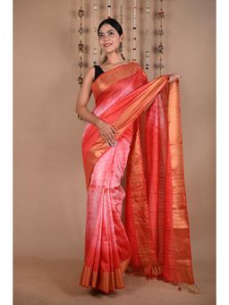 Isadora Life - Womens Sequined Tassels Multi-Color Pre-Draped Saree With Unstitched Blouse