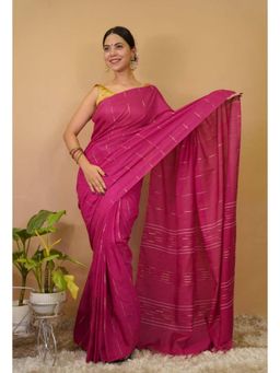Isadora Life - Womens Sequined Tassels Pink Pre-Draped Saree With Unstitched Blouse
