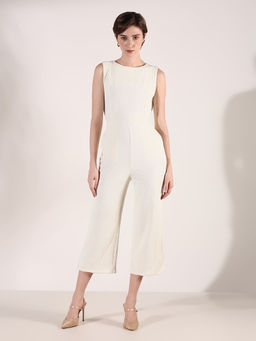 SHOWOFF - Women Solid Cream Jumpsuit