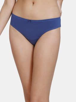 Zivame - Low Rise Zero Coverage Thong - Deep Cobalt - Blue
