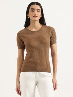 United Colors of Benetton - Brown Regular Self Design Top