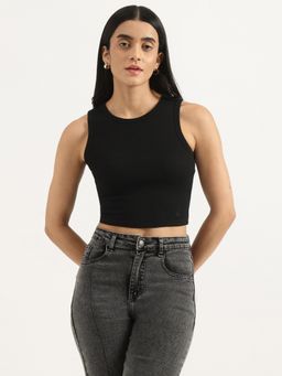 United Colors of Benetton - Black Regular Solid Tank Top