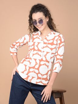 CRIMSOUNE CLUB - Women's Orange Printed Top