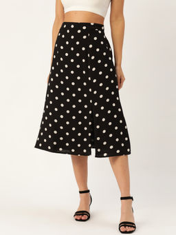 Twenty Dresses by Nykaa Fashion - On The Dot Black Midi Skirt