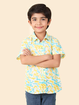 Fabindia - Multi Cotton Printed Spread Collar Regular Sleeve Shirt