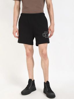 Calvin Klein - Black Regular Fit Logo Mid Rise Shorts